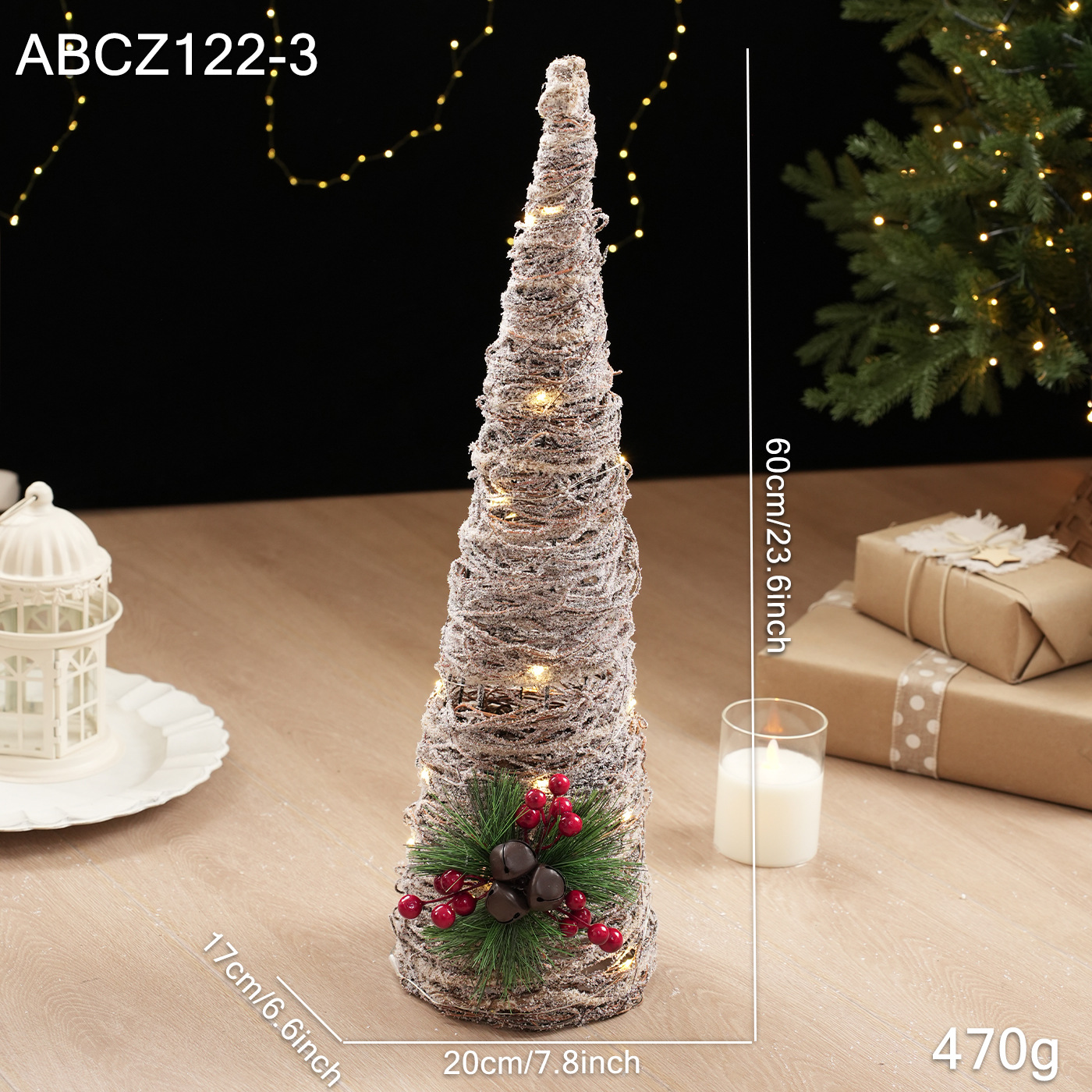 Navidad de hierro forjado muñeco de nieve árbol de Navidad alce regalos de polvo pegajoso cuerda de cáñamo brillante Navidad creativa decoración de ventanas de escritorio