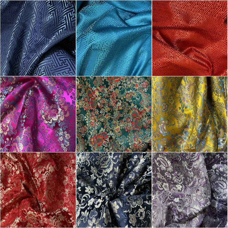 织锦缎布料 古装汉服COS和服唐装旗袍丝绸锦缎服装面料