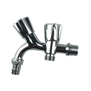 Foreign trade zinc alloy one in and two out quick-open washing machine faucet front and back double-open mop pool 1/2 faucet 4 points