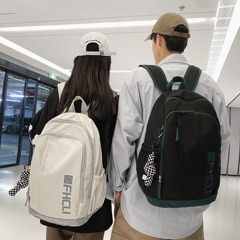 Backpack Women's Simple Lightweight Large Capacity Student Schoolbag Korean ins Retro Hong Kong Style Travel Schoolbag for Men