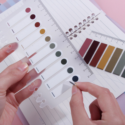 Morandi Translucent PET Index Sticker Vanilla Autumn Post-it Marker Writable Note Paper Note Book
