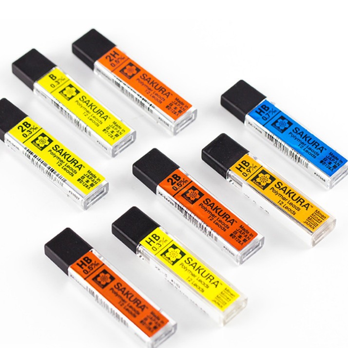 Minas para Portaminas 0.3/0.5/0.7/0.9mm Grafito Resistente a Roturas para Dibujo y Escritura