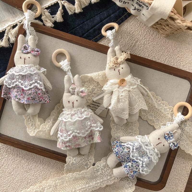 New Korean Style Cute Bunny Floral Skirt Storage Belt Nordic Style Kidsren's Female Fabric Pendant Room Decoration Accessories