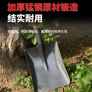 Thickened Manganese Steel Shovel, All-Steel Shovel, Construction Shovel, Outdoor Shovel, Pointed Shovel, Agricultural Flat-Head Household Shovel