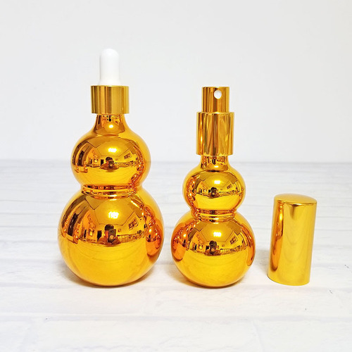 Electroplated gold dropper essential oil bottle cosmetics bottle 10ml spray bottle press spray perfume bottle lotion bottle