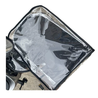 Electric Motorcycle Handle Cover Winter Motorcycle Handle Cover - package-1-pair-of-transparent-rain-cover-1-pair-of-warm-gloves-pure-black