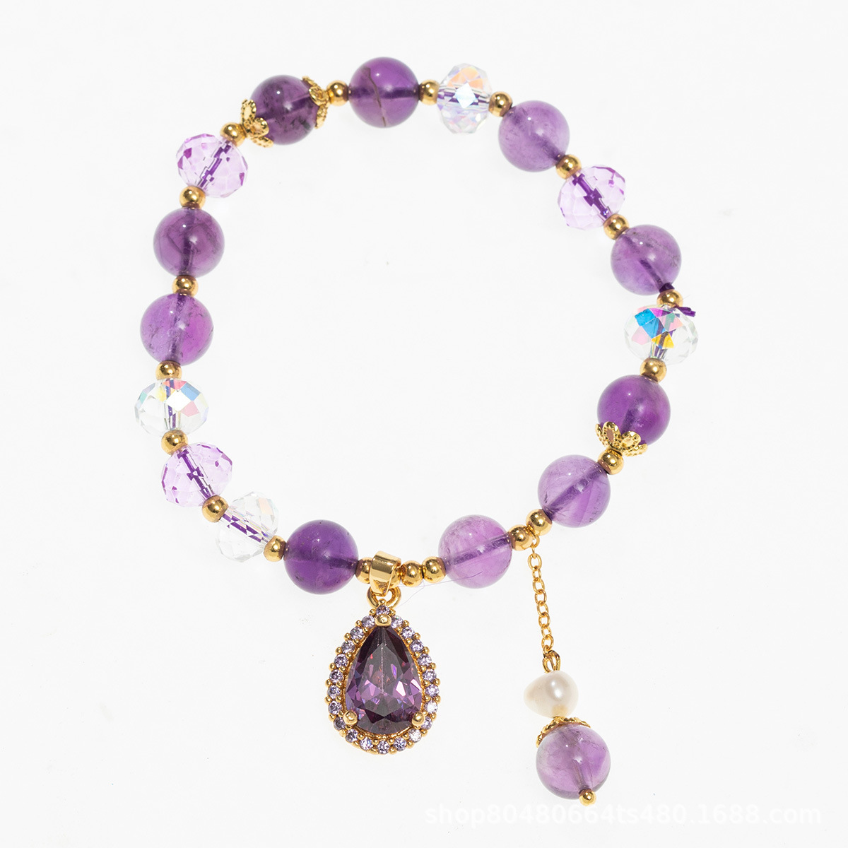 Pulseras de perlas de agua dulce naturales pulseras de alto nivel pulseras de cristal de fresa damas de moda diseñadas regalos de joyería amatista