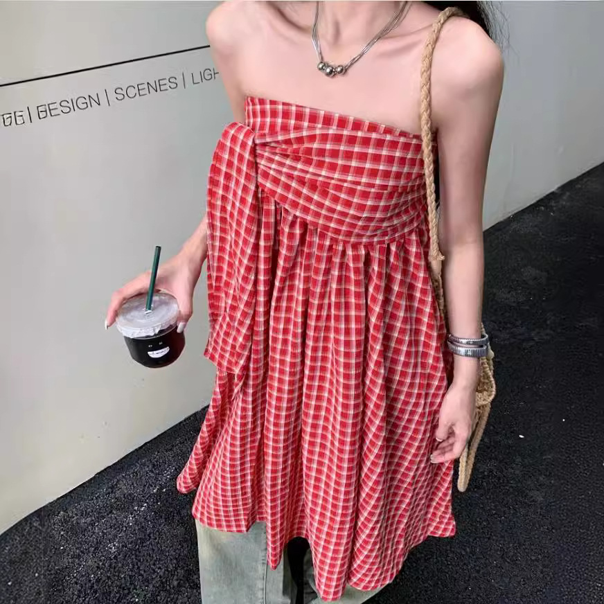 Summer retro small design belt with bow