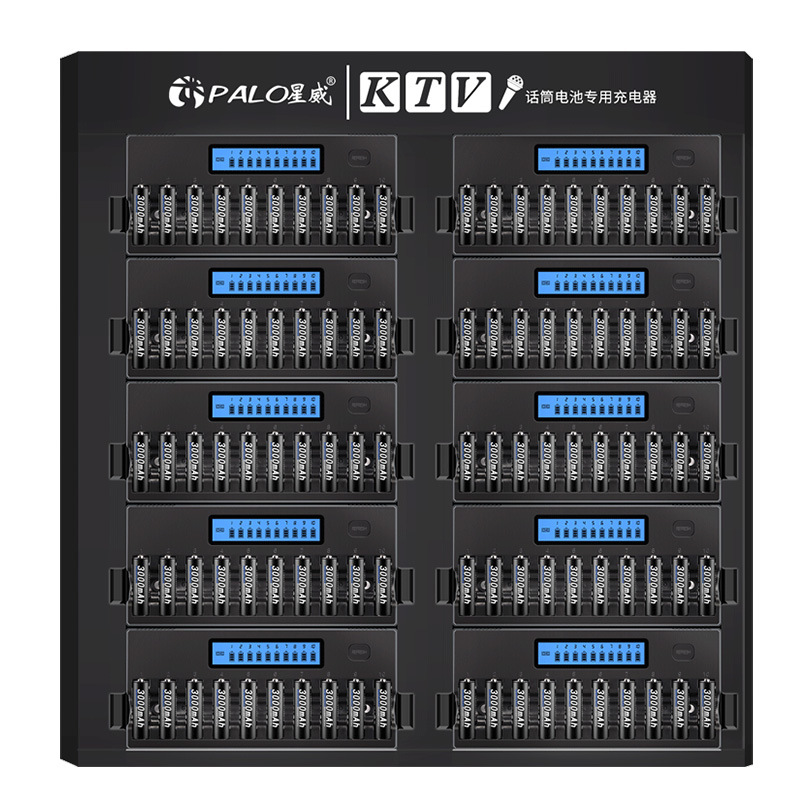 100槽智能液晶KTV麦克风话筒5号电池充电柜快速电池充电器