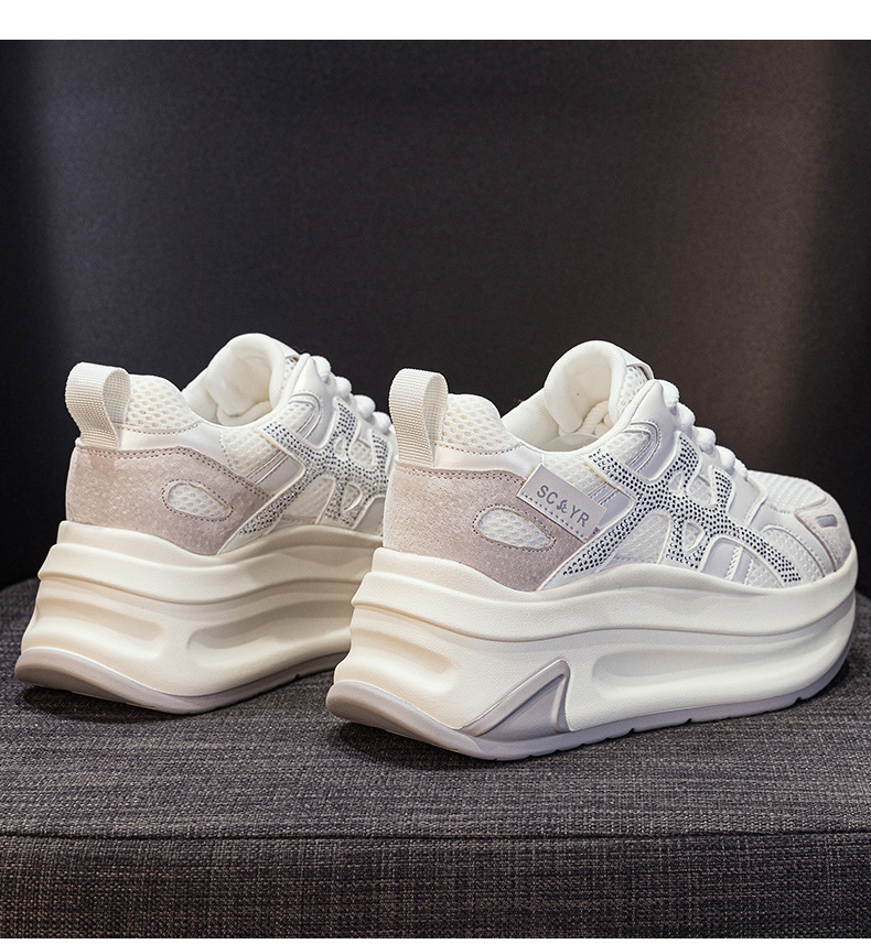 Giày sneaker nữ đế dày lưới mesh thoáng khí mẫu mới thu 2026 — M2916-1 da đỏ, M2916 lưới màu be, M2916-1 da màu vàng, M2916 lưới đỏ chi tiết 25