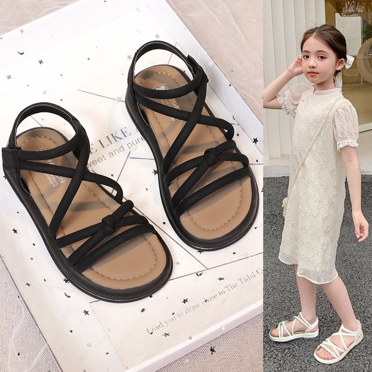 Sandales Pour Filles Style Romain À Semelle Souple Confortables_voghion.com