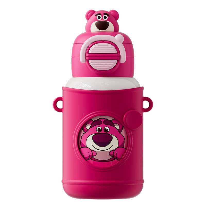 Osos de fresa lindos tazas de agua de aislamiento para niños una tapa doble taza de vacío portátil de acero inoxidable portable hervidor de agua para hombres