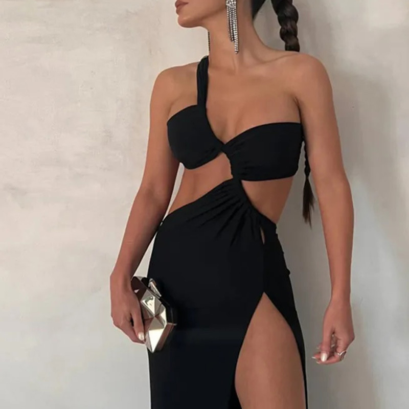 Wholesale Sexy Backless Solid Color Masquerade Collarless Sleeveless Sheath Dress display picture 6