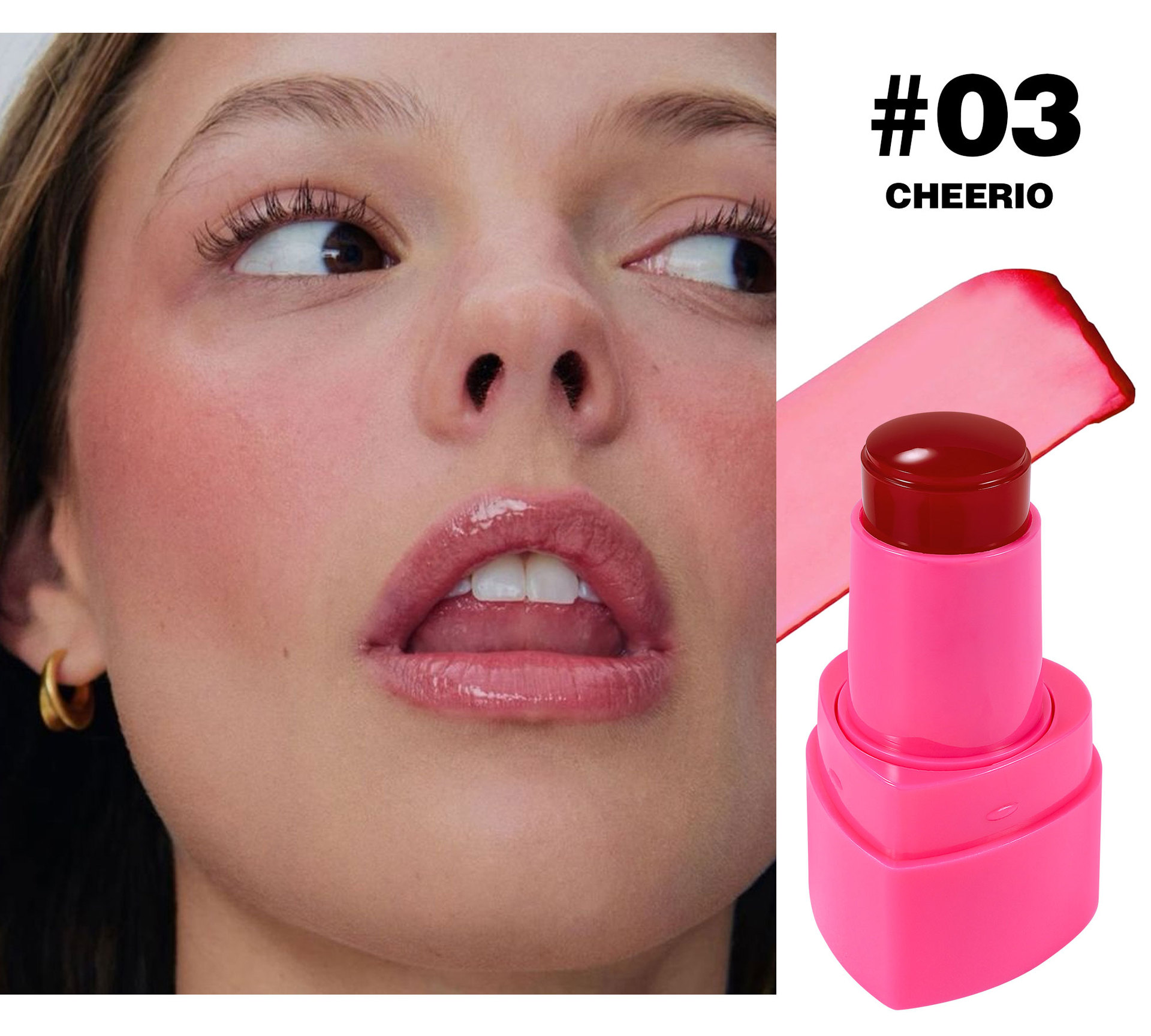 Cross-border Blush Stick: Moisturizing and long-lasting, jelly-like texture HANDAIYAN Matte 9-color heart-shaped Jelly Blush stick undefined