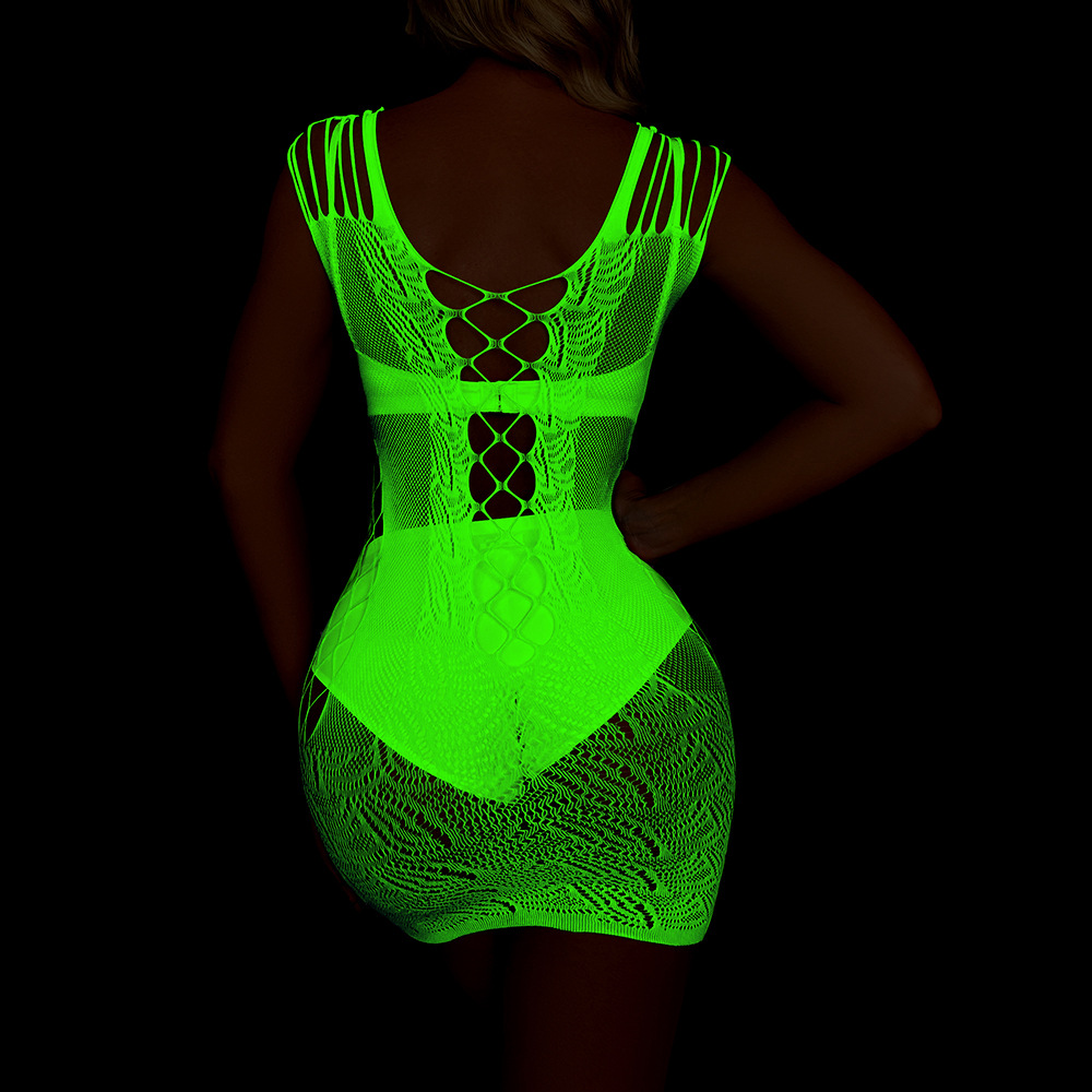 Intimo da notte sexy e sottile da donna in nylon ad alto contenuto di nylon, leggero e traspirante, con reggicalze._voghion.com