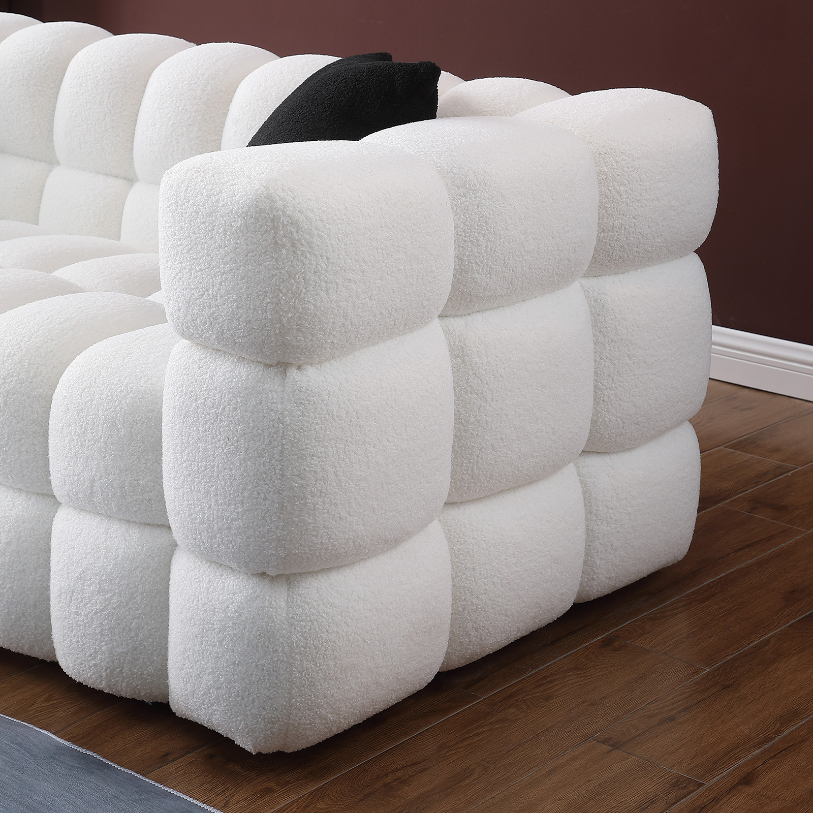 Estilo japonés sofá de cuero nórdico pequeño estilo simple moderno de sala de estar de tres personas sofá artístico de cuero image 3