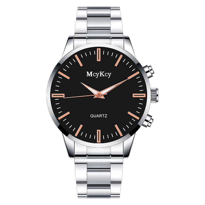 Montre mécanique non entièrement automatique en acier à quartz pour hommes, bracelet en or_voghion.com