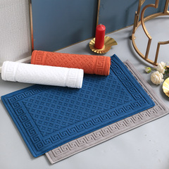 Lanjin New Chinese Style Bathroom Mat, Traditional Chinese Style Retro 100% Cotton Bathroom Mat, Thick Pure Cotton Absorbent Machine Washable