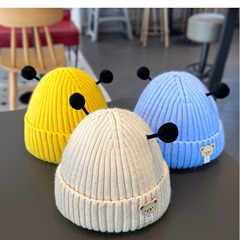 嬰兒帽子秋冬季毛線帽嬰幼兒可愛超萌寶寶冬天護耳加厚針織帽冬潮