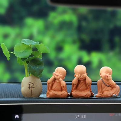 Buddhist Zen Monk Boys — Car ornaments - laughing-life-abc-lotus-leaf-send-essential-oil-glue-cushion