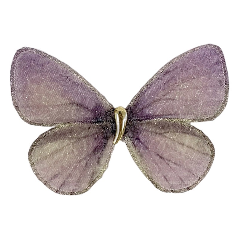 Huaqiao jewelry New embroidery butterfly bangs stickers fresh sweet Post broken hair Velcro girl hairpin accessories
