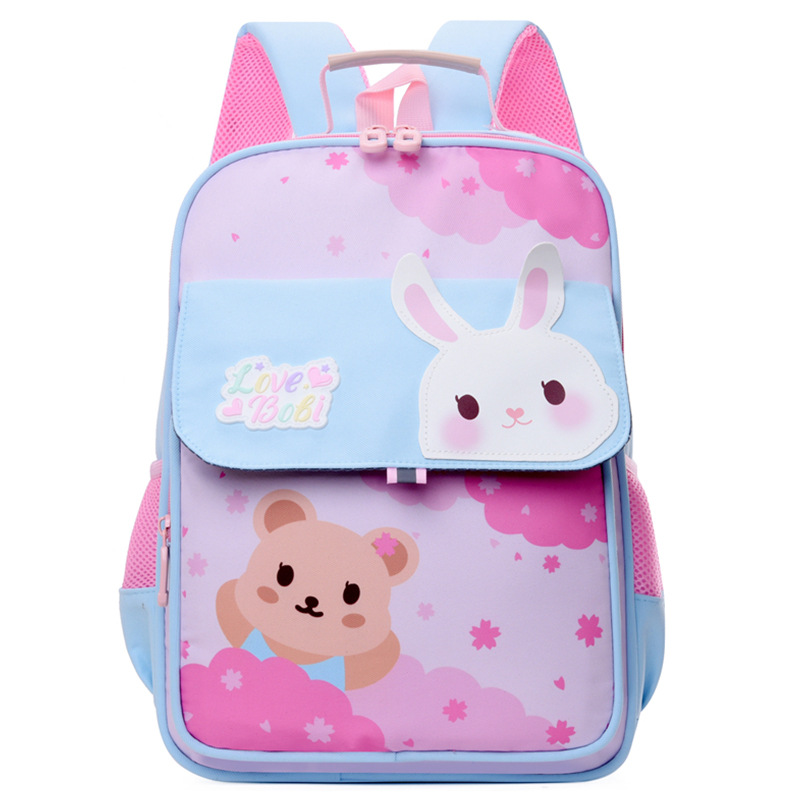 Mochila escolar de primer y segundo grado, transpirable de gran capacidad, mochila para niños pequeños, dibujos animados lindos, reducción de carga, mochila para niñas de escuela primaria