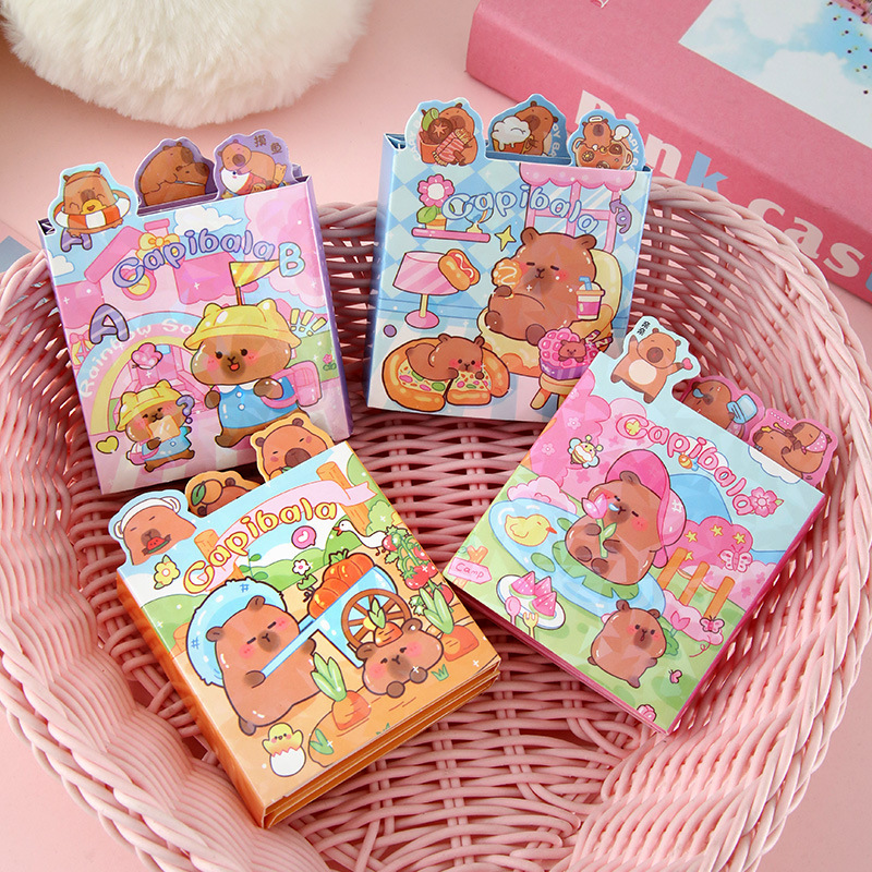 Kapibala 40% de descuento en notas, capibara, papel de mensaje rasgable, papelería portátil para estudiantes de alto valor