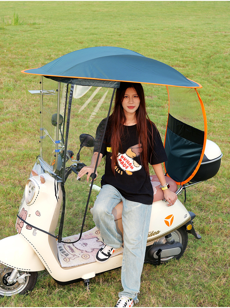 Electric Scooter Rain Canopy Detachable New Model Rainproof Windproof Sunshade Umbrella Canopy Safety Reinforced Thickened