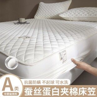 Class a Silk Protein Quilted Bed Sheet Cover Single Piece 2025 New Four-Season Bed Cover Simmons Mattress Cover Protective Cover 3