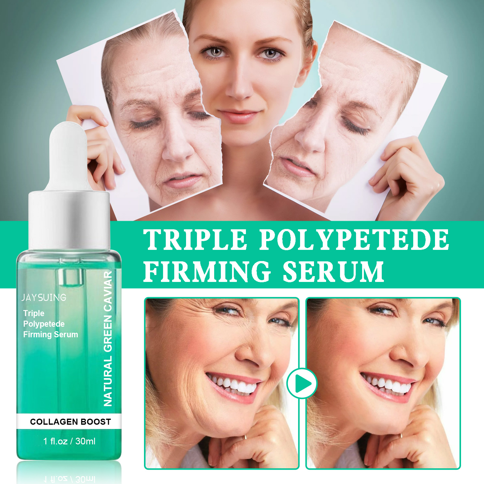 Jayswing Caviar Firming Essence Gesiichtslifting fir fein Linnen ronderëm d'Aen opzehellen, Falten ze bekämpfen an Anti-Aging ze vermeiden_voghion.com