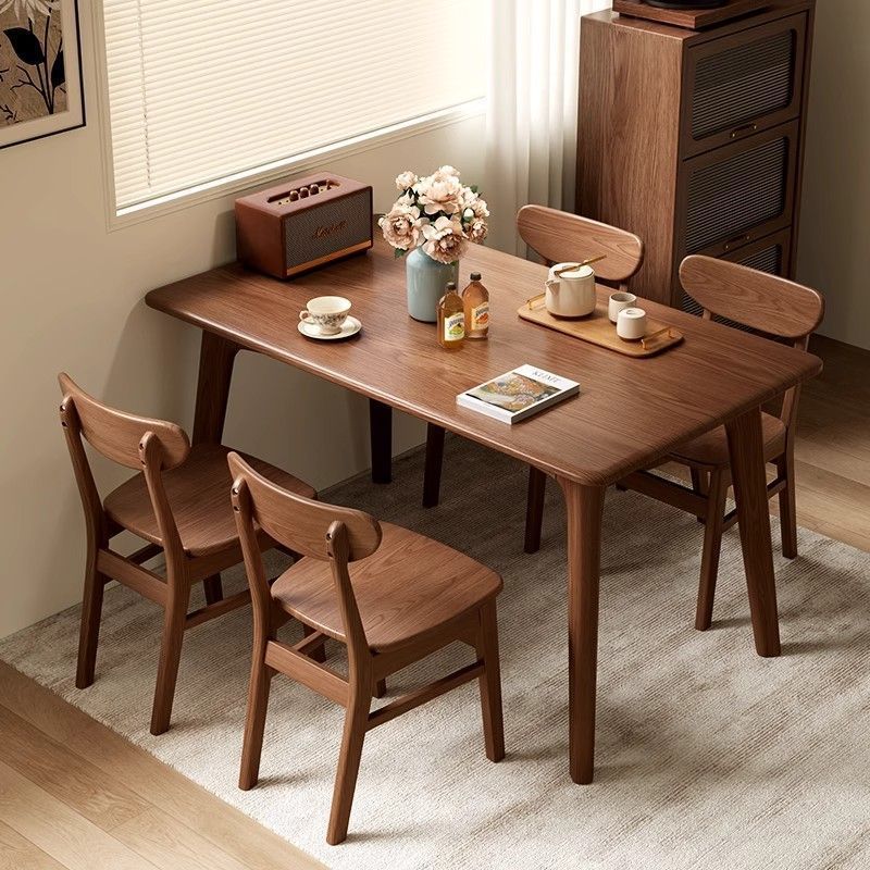 Dining Table Small Household Rectangular Solid Wood Large Table Dining Table Modern Simple Solid Wood Table and Chair Set