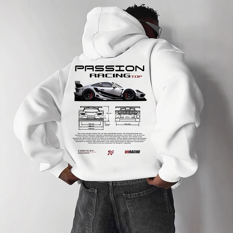 Factory Direct Sale Porsche Car Print Hooded 220g Sweatshirt Versatile Loose Fit Unisex Sports Top Factory Direct Sale Porsche Car Print Hooded 220g Sweatshirt Versatile Loose Fit Unisex Sports Top