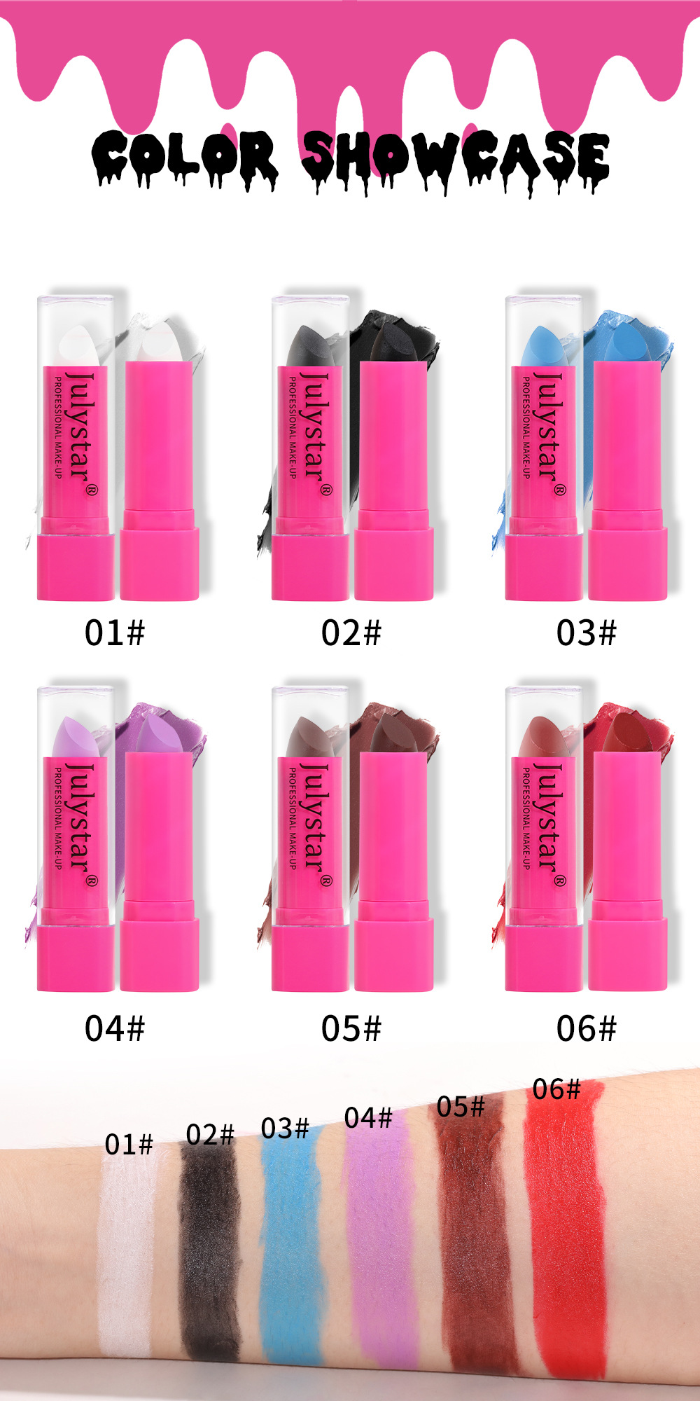 Makeup Halloween Colorless Non stick Cup Black Monochrome Natural and Long lasting Matte Lipstick_voghion.com