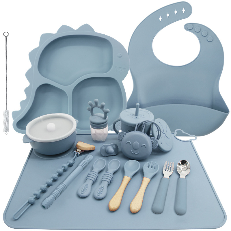 Vajilla de silicona para niños transfronteriza ins Juego de platos de comida para bebés de grado alimenticio de alto valor