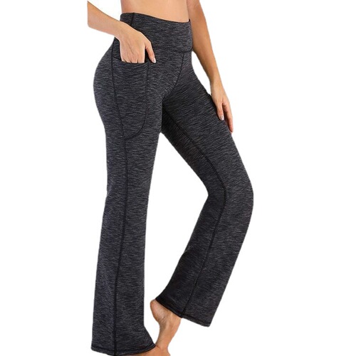 Women's High-Waisted Wide-Leg Pants for Fashionable Yoga, Can Be Worn Outside, Model XY452, Tight Fit