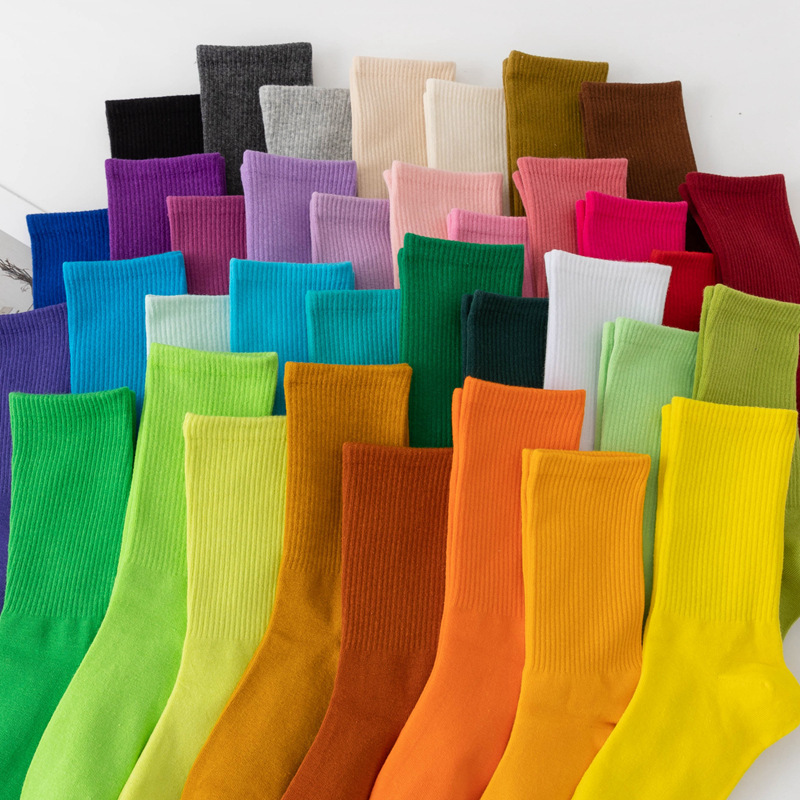 Colored Socks for Children Korean ins Trendy Simple Candy Color Four Seasons Rainbow Internet Celebrity Makaron Medium Long Cotton Socks Colored Socks for Children Korean ins Trendy Simple Candy Color Four Seasons Rainbow Internet Celebrity Makaron Medium Long Cotton Socks