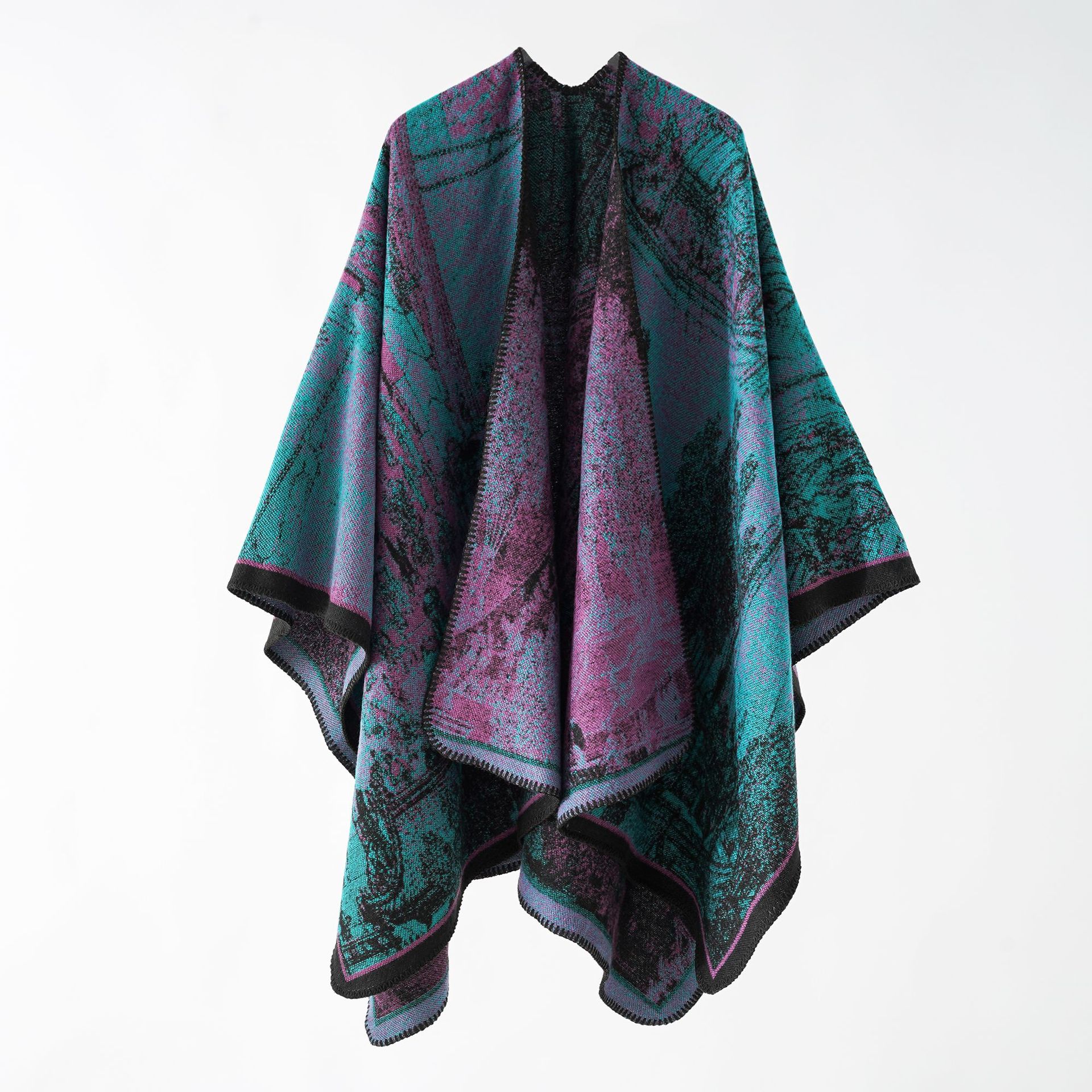 Estilo étnico retro de las mujeres mantón grande marca Cachemira capa engrosada Otoño e Invierno bufanda