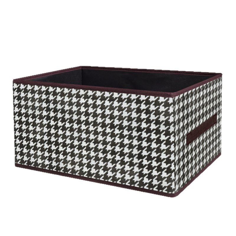 Ropa de almacenamiento caja artefacto compartimiento armario houndstooth cajón pantalones ropa tela organización caja con tapa