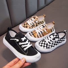 Square-toe soft sole slip-on canvas shoes for children, unisex, breathable, four-season casual, baby performance shoes