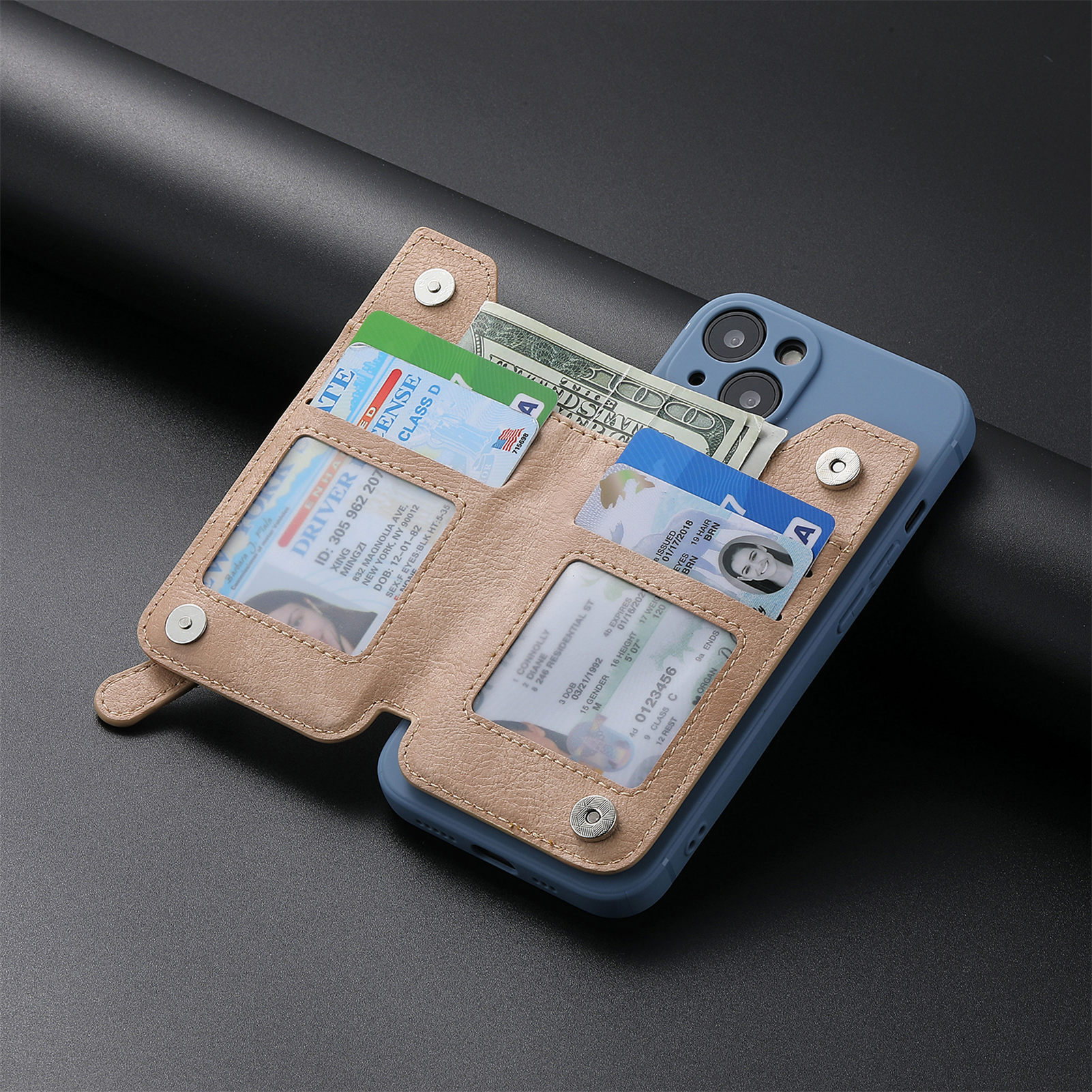 Unisex Einfarbig Pu-Leder Reißverschluss Kartenhalter display picture 13