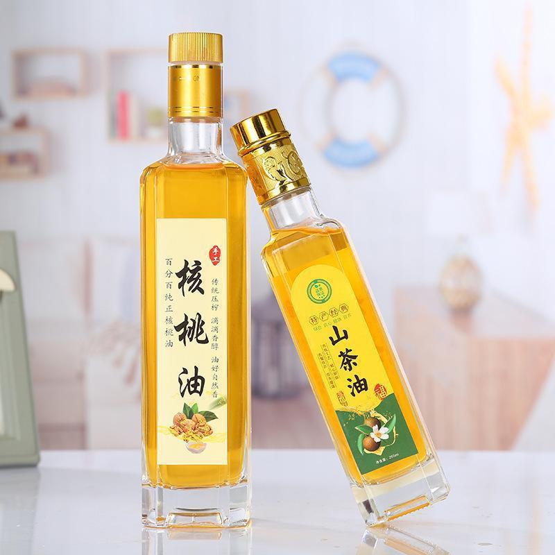 500ml晶白料玻璃油壺橄欖油瓶密封茶油瓶核桃油瓶醬油瓶醋瓶批發