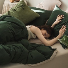 ins Japanese style naked sleeping pure cotton knitted cotton four-piece set Tianzhu cotton pure cotton three-4 piece set student dormitory bed sheets