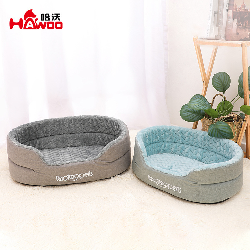 Hawo nuevo 3D 3D esponja para mascotas nido redondo PP algodón cómodo suave antideslizante cuatro estaciones Universal perrera gato nido
