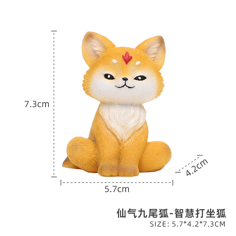 Chậu cây mọng nước hình hồ ly chín đuôi resin, chậu mini trang trí sân vườn và tiểu cảnh (RG-121)
