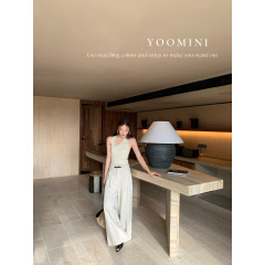 YOOMINI-瘦百搭通勤休闲裤2025初秋上新休闲裤(配腰带)M16561-SR