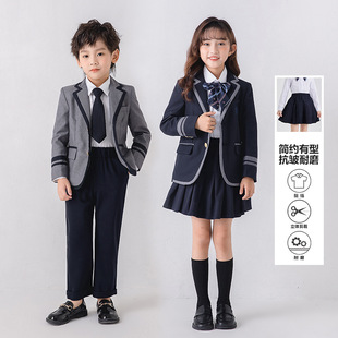 Primary School Uniform Set, Blazer, Shirt, Boy's Performance Clothing, Kindergarten Uniform, Class Uniform, Short-Sleeved