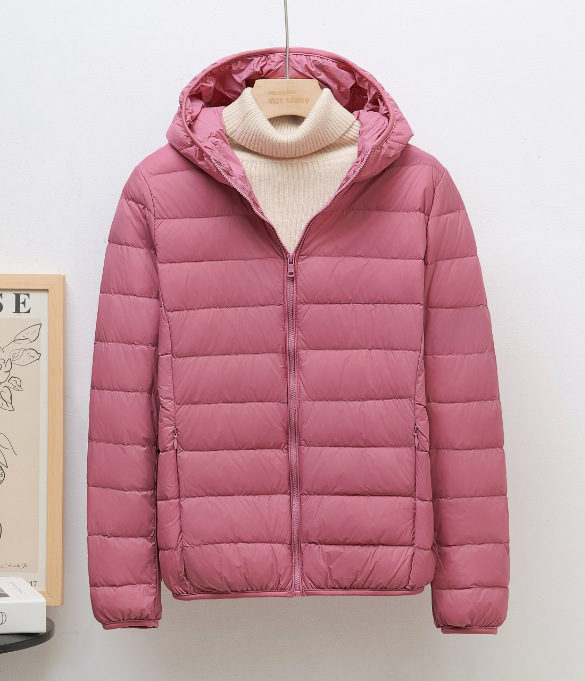 Pink women's hooded