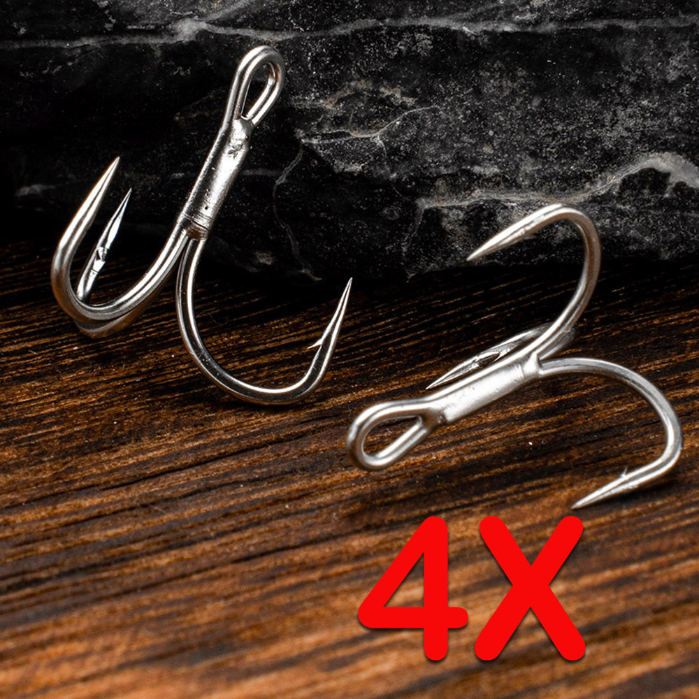 血槽三本鈎奧金ST56 4X ORIGIN4倍加強有倒刺鈎啞錫三錨鈎10# - 3