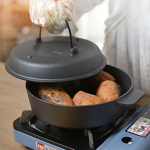 Thickened Cast Iron Sweet Potato Grill Pan for Home Use, Barbecue Potato and Corn Machine, Cast Iron Grill Pan for Sweet Potatoes