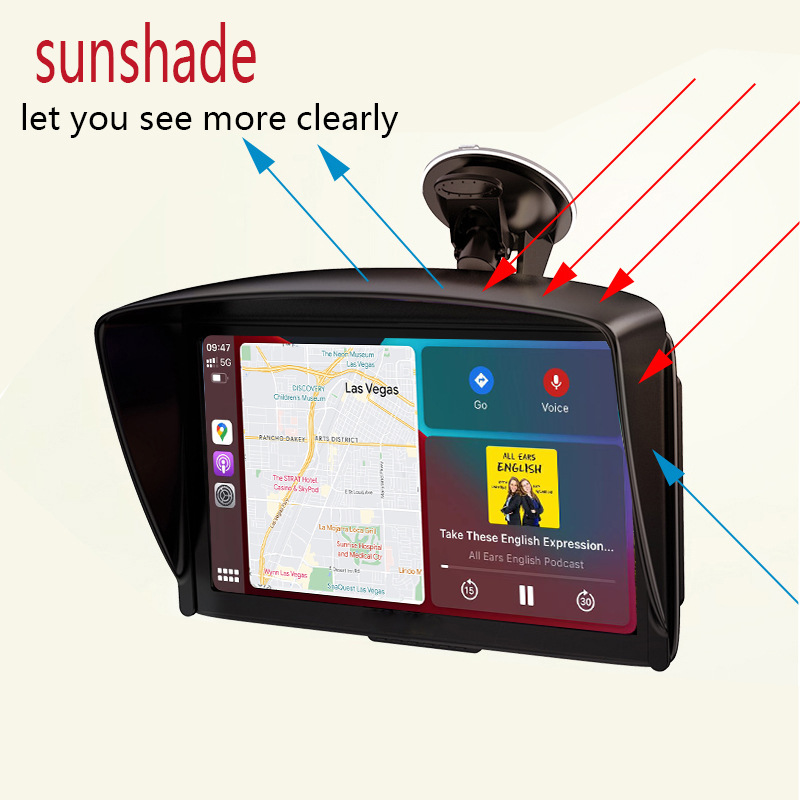 Cross-Border Export Car Smart Screen 7inch Universal Ips Portable Navigation Wireless Carplay Bluetooth Mp5 Car